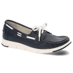 Granatowe Mokasyny Pollonus Wygodne Buty Damskie. Niebieskie mokasyny Pollonus, z aplikacjami, ze skóry. Za 155.00 zł.
