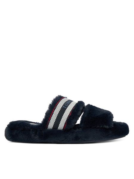 Tommy Hilfiger Kapcie Hilfiger Fur Slipper FW0FW08854 Granatowy. Niebieskie kapcie Tommy Hilfiger, bez wzorów, z materiału. Za 199.99 zł.