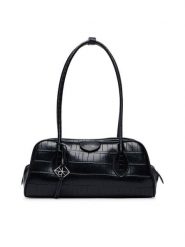 Calvin Klein Torebka Emblem Trio Croco Shoulder Bag LV04F3780G Czarny. Czarne torebki klasyczne Calvin Klein, bez wzorów, ze skóry, bez dodatków. Za 649.99 zł.