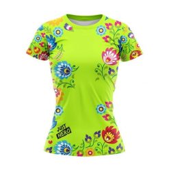 Koszulka do biegania Och Zielony Folk damska krótki rękaw. Zielone t-shirty sportowe JUST HERO, l, bez wzorów, z dzianiny, bez ramiączek, do biegania. Za 99.00 zł.