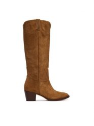 LAUREN RALPH LAUREN Kozaki 802P12042002 Brązowy. Brązowe kozaki Lauren Ralph Lauren, bez wzorów, bez obcasa, na słupku, bez zapięcia. Za 1,499.00 zł.