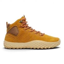 Buty trekkingowe damskie Merrell Wrapt Mid WP. Żółte buty trekkingowe Merrell, na zimę, z materiału, za kostkę, bez zapięcia. Za 799.00 zł.