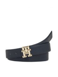 Tommy Hilfiger Pasek Damski Th Logo Bombe Rev 3.0 AW0AW16019 Granatowy. Niebieskie paski Tommy Hilfiger, bez wzorów, ze skóry. Za 199.99 zł.