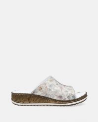 KOLOROWE KLAPKI DAMSKIE VE-044 FL WHITE. Białe klapki Venezia, bez wzorów, z nubiku, bez obcasa, bez zapięcia. Za 199.00 zł.