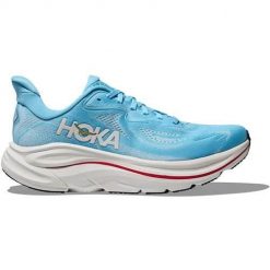 Buty do biegania damskie Hoka One One Clifton 10. Niebieskie buty do biegania Hoka One One, bez wzorów, z materiału, bez zapięcia, do biegania. Za 949.99 zł.
