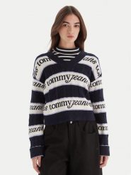 Tommy Jeans Sweter DW0DW21682 Granatowy Regular Fit. Niebieskie swetry Tommy Jeans, xxs, bez wzorów, z bawełny, bez ramiączek. Za 389.99 zł.