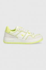 Tommy Jeans sneakersy DECON BASKET LOW CUT kolor biały EN0EN02084. Białe buty sportowe lifestyle Tommy Jeans, bez wzorów, z gumy, sportowe, z okrągłym noskiem, bez zapięcia. Za 489.99 zł.