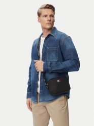 Tommy Jeans Torebka Tjw Ess Daily Crossover AW0AW18769 Czarny. Czarne listonoszki Tommy Jeans, bez wzorów, z jeansu, bez dodatków. Za 289.99 zł.