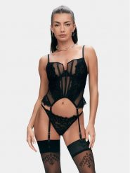 Hunkemöller Pończochy 205173 Czarny. Czarne pończochy i pasy Hunkemöller, bez wzorów, z syntetyku. Za 59.99 zł.