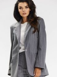 Żakiet Model A679 Grey - awama. Szare marynarki i żakiety Awama, l, bez wzorów, z jeansu, eleganckie, bez ramiączek. Za 523.83 zł.