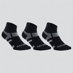 Skarpety sportowe tenis Artengo RS560 Mid 3 pary. Czarne skarpetki ARTENGO, bez wzorów, z bawełny. Za 49.99 zł.