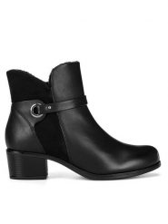 Go Soft Botki EST-GUSTA-01 Czarny. Czarne botki GO SOFT, bez wzorów, bez obcasa, na płaskiej podeszwie, bez zapięcia. Za 174.99 zł.