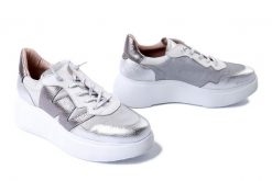 WONDERS A-3622 plata, półbuty damskie. Szare półbuty wsuwane Wonders, bez wzorów, bez obcasa. Za 699.90 zł.