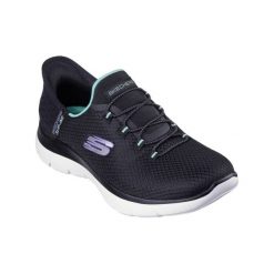 Buty do chodzenia damskie Skechers Summits Diamond Dream. Czarne buty sportowe lifestyle Skechers, bez wzorów, z materiału, sportowe, bez zapięcia. Za 449.00 zł.