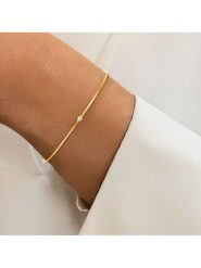 DIA DIAMONDS Pozłacana bransoletka z diamentem rozmiar: onesize. Żółte bransoletki DIA DIAMONDS, z diamentem, pozłacane. Za 180.06 zł.