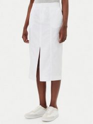Calvin Klein Jeans Spódnica midi J20J225327 Biały Regular Fit. Białe spódnice Calvin Klein Jeans, xs, bez wzorów, z bawełny, midi. Za 259.99 zł.