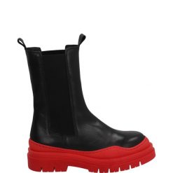 SKÓRZANE WORKERY 18400 VIT NER-RE. Botki Venezia, bez wzorów, ze skóry, bez obcasa, bez zapięcia. Za 299.00 zł.