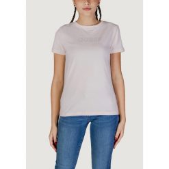 Koszulka crop top Kobieta GUESS ACTIVE BRIANA SS. Czerwone topy Guess Active, z aplikacjami, bez kołnierzyka, bez ramiączek. W wyprzedaży za 166.30 zł.