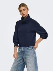 ONLY Sweter w kolorze granatowym rozmiar: XS. Niebieskie swetry ONLY, xs, bez wzorów, bez ramiączek. Za 85.45 zł.