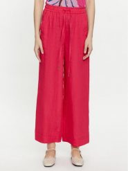 Marella Spodnie materiałowe Apogeo 2413131084 Różowy Relaxed Fit. Czerwone spodnie materiałowe Marella, bez wzorów, ze lnu. Za 469.99 zł.