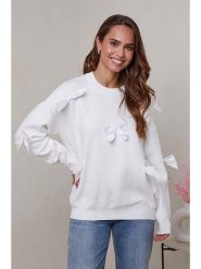 Soft Cashmere Sweter w kolorze białym rozmiar: 38/40. Białe swetry Soft Cashmere, bez wzorów, klasyczne, bez ramiączek. Za 152.99 zł.