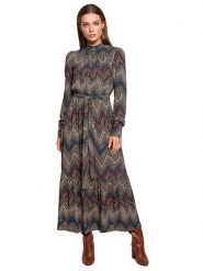 Stylove Sukienka ze wzorem rozmiar: XL. Sukienki Stylove, xl, bez wzorów, z wiskozy, bez kołnierzyka, bez ramiączek, maxi. Za 344.45 zł.