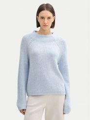 Tom Tailor Sweter 1044083 Błękitny Loose Fit. Niebieskie swetry Tom Tailor, s, bez wzorów, z syntetyku, bez ramiączek. Za 149.99 zł.