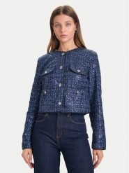 Guess Marynarka W5BN0C D0771 Granatowy Regular Fit. Niebieskie marynarki i żakiety Guess, xxl, z aplikacjami, z bawełny, bez ramiączek. Za 519.99 zł.