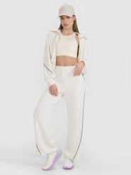 4F Spodnie dresowe z modalem damskie 4F x Anna Lewandowska - białe XL. Białe spodnie dresowe 4f, bez wzorów, z dresówki, eleganckie. Za 149.99 zł.