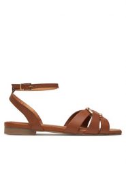 TWINSET Sandały Ciabatta 251GCJ04A Brązowy. Brązowe sandały Twinset, bez wzorów, ze skóry, bez obcasa, na płaskiej podeszwie, bez zapięcia. Za 419.99 zł.