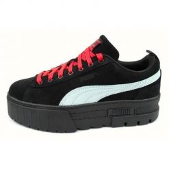 Buty do chodzenia damskie Puma Mayze Dua Lipa. Czarne buty treningowe Puma, bez wzorów, z materiału, bez zapięcia, trekkingowe. Za 365.00 zł.