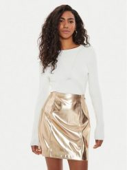 Guess Sweter Destiny W4YR17 Z37K0 Biały Pullover Fit. Białe swetry Guess, xl, z aplikacjami, z syntetyku, bez ramiączek. Za 219.99 zł.