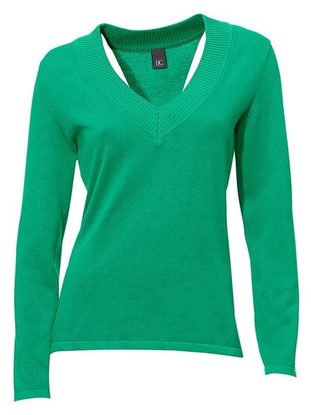 Heine Sweter w kolorze zielonym rozmiar: 50. Zielone swetry Heine, bez wzorów, z bawełny, bez ramiączek. Za 74.63 zł.