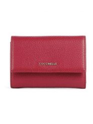 COCCINELLE Skórzany portfel w kolorze bordowym - 14 x 10 x 4 cm rozmiar: onesize. Czerwone portfele Coccinelle, bez wzorów, z materiału. Za 421.67 zł.