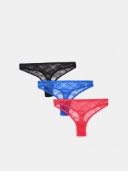 Majtki stringi 3 pack - wielobarwny. Stringi Sinsay, bez wzorów, z koronki. Za 25.99 zł.