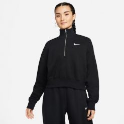 Bluza Kobieta Nike Phoenix HalfZip czarny. Czarne bluzy z kapturem Nike, l, bez wzorów, z kapturem. Za 327.80 zł.
