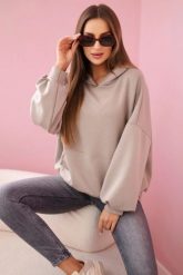 Bluza z kapturem masełko ciemno beżowa. Brązowe bluzy KESI, l, bez wzorów, z elastanu, eleganckie, bez ramiączek, z kapturem. Za 204.91 zł.