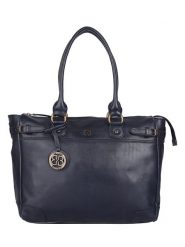 Bellicci Skórzana torebka "Chelsea" w kolorze granatowym - 34 x 29,5 x 10 cm rozmiar: onesize. Niebieskie torby na laptopa Bellicci, bez wzorów, z materiału, na ramię. Za 286.16 zł.