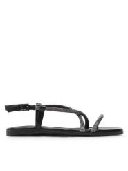 JENNY Sandały WS6035-17 Czarny. Czarne sandały Jenny, bez wzorów, z tworzywa sztucznego, bez obcasa, na płaskiej podeszwie, bez zapięcia. Za 69.99 zł.