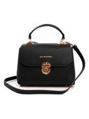 Lia Biassoni Skórzana torebka w kolorze czarnym - 23 x 16 x 12 cm rozmiar: onesize. Czarne torebki klasyczne Lia Biassoni, bez wzorów, z materiału, przez ramię, bez dodatków. Za 266.66 zł.