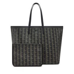 Torebka Lacoste. Czarne shopper bag Lacoste, bez wzorów, bez dodatków. Za 479.99 zł.