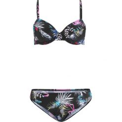 Bikini na fiszbinach, zrównoważony produkt (2 części) bonprix czarny z nadrukiem. Bikini marki ARTENGO. Za 79.99 zł.