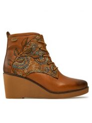 Laura Vita Botki Reyano 04 Brązowy. Brązowe botki LAURA VITA, bez wzorów, ze skóry, bez obcasa, na koturnie, bez zapięcia. Za 339.99 zł.