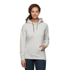 Bluza turystyczna z kapturem damska Black Diamond Rays Pullover Hoody. Szare bluzy Black Diamond, xl, bez wzorów, sportowe, bez ramiączek, z kapturem. Za 187.99 zł.