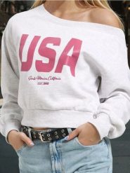 Bluza crewneck z napisem - szary. Szare bluzy Sinsay, l, bez wzorów, bez ramiączek, bez kaptura. Za 39.99 zł.