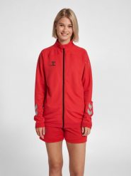 Bluza do piłki ręcznej damska Hummel hml LEAD poly zapinana na zamek. Czerwone bluzy bez kaptura Hummel, m, bez wzorów, z polaru, bez kaptura, na fitness i siłownię. Za 245.00 zł.