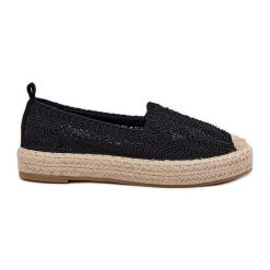 Espadryle Damskie Na Platformie Vinceza 17392 Czarne. Czarne espadryle bez wzorów, z jeansu, eleganckie, bez obcasa, na platformie. Za 179.00 zł.