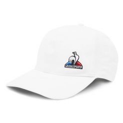 Czapka z daszkiem Le Coq Sportif. Białe czapki z daszkiem Le Coq Sportif, bez wzorów. Za 89.99 zł.