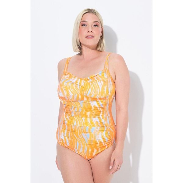 Damski Strój kąpielowy drapowanie miękkie miseczki regulowane ramiączka. Brązowe stroje jednoczęściowe Ulla Popken, bez wzorów, z elastanu, sportowe. Za 294.99 zł.