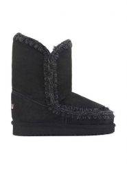 Mou Skórzane kozaki zimowe w kolorze czarnym rozmiar: 38. Czarne kozaki Mou, na zimę, bez wzorów, z wełny, eleganckie, bez obcasa, bez zapięcia. Za 717.99 zł.